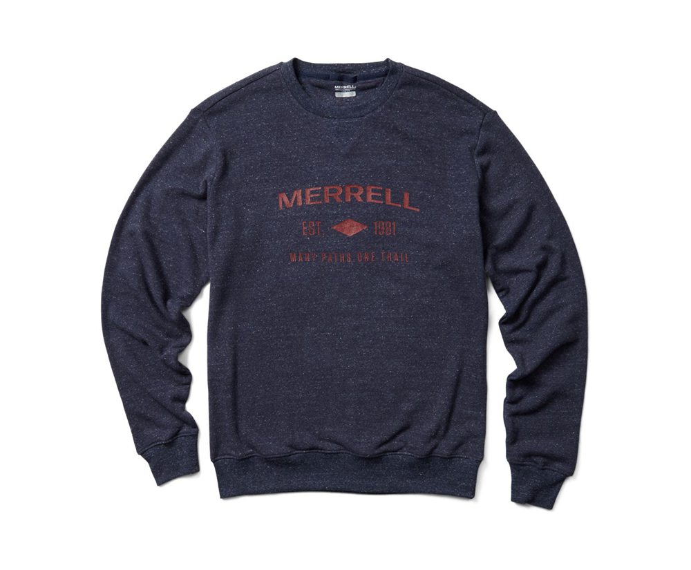 Pulôver Homem - Merrell Est 1981 Wordmark Crewneck - Azul Marinho - ZXQ864170